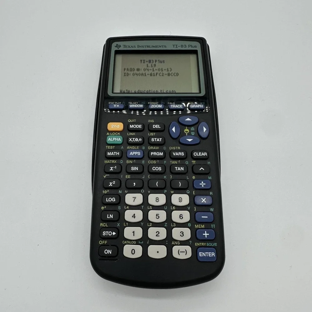 Texas Instruments TI-83 Plus Graphing Calculator Black Tested Handheld W/Cover‎